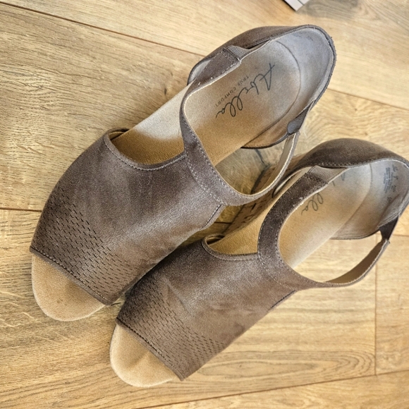 Suede Cork Wedges - Picture 2 of 5